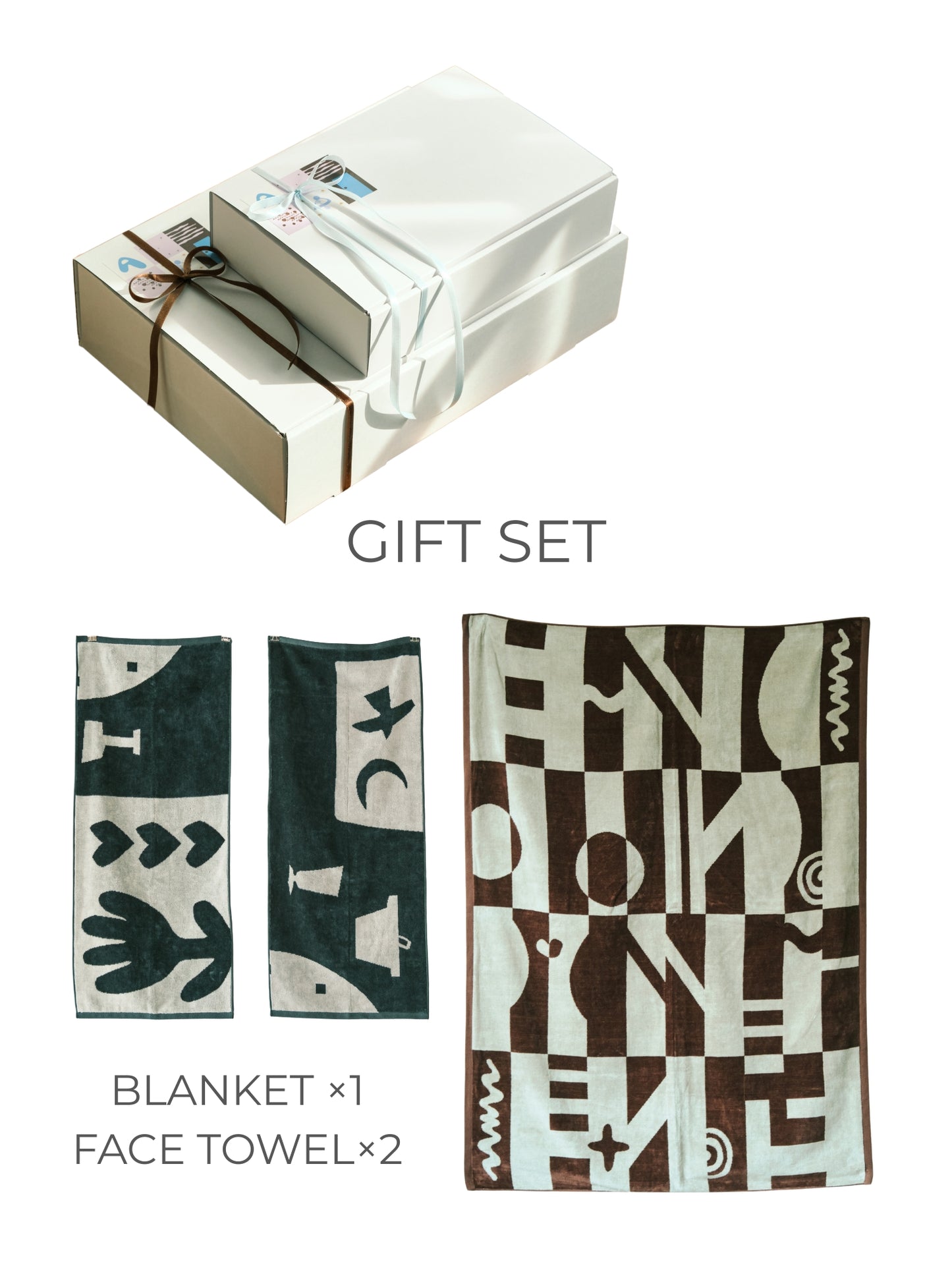 GIFT SET - ブランケット＆フェイスタオル2枚