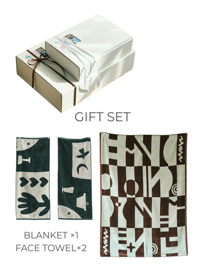 GIFT SET - ブランケット＆フェイスタオル2枚