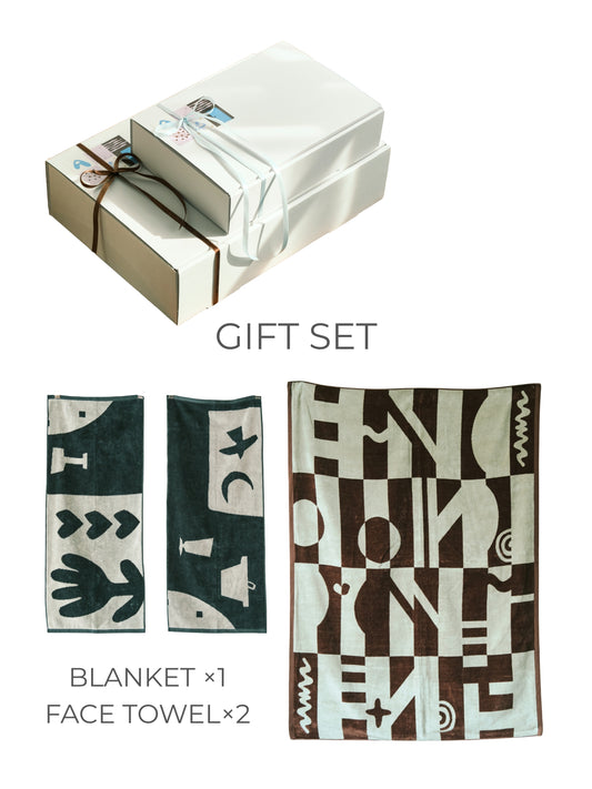 GIFT SET - ブランケット＆フェイスタオル2枚