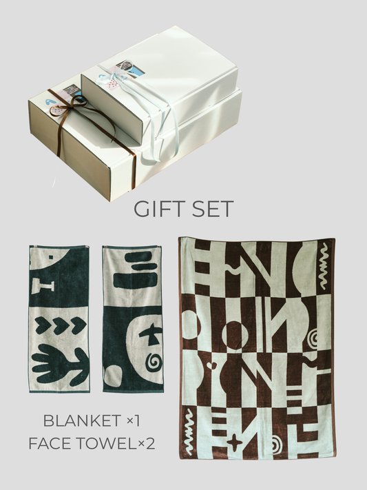 GIFT SET - ブランケット＆フェイスタオル2枚
