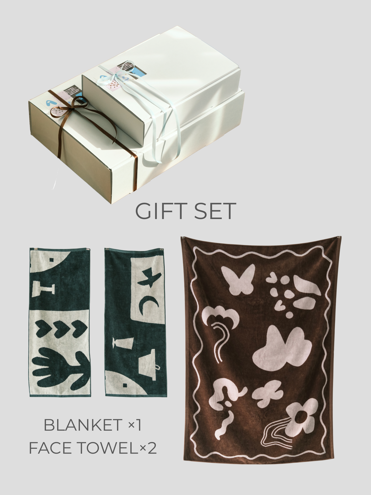 GIFT SET - ブランケット＆フェイスタオル2枚